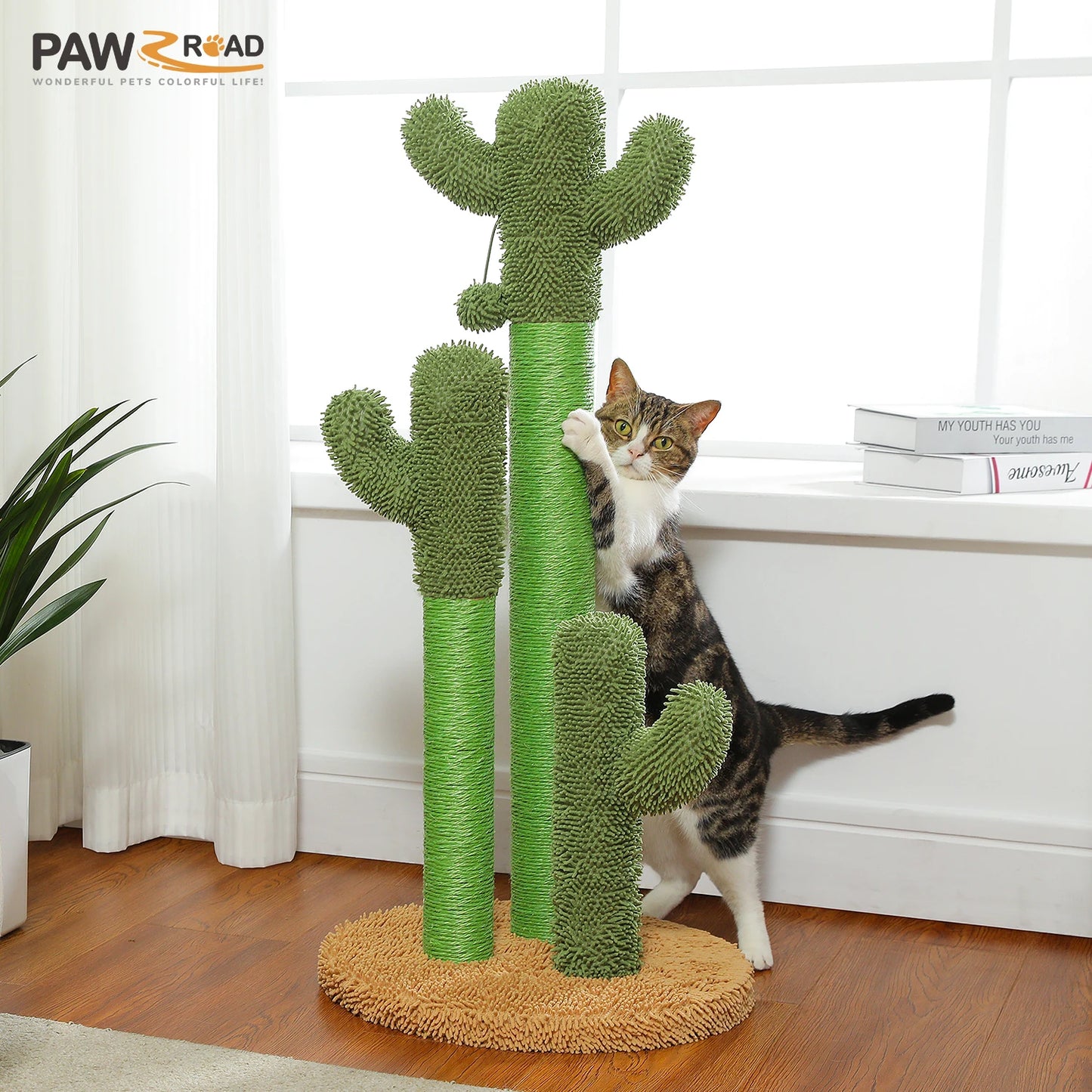 PEQULTICN Cactus Cat Tree Condo Hammock Ball