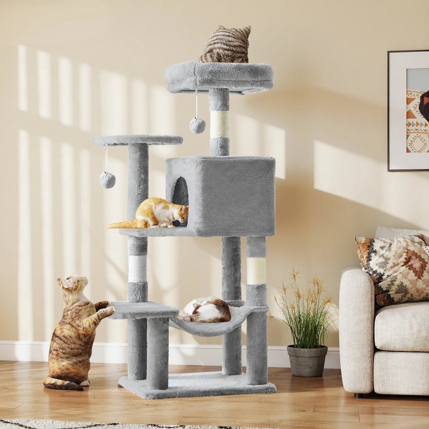 JHK Cat Tree Tower for Multi Cat Climbing Sisal Posts