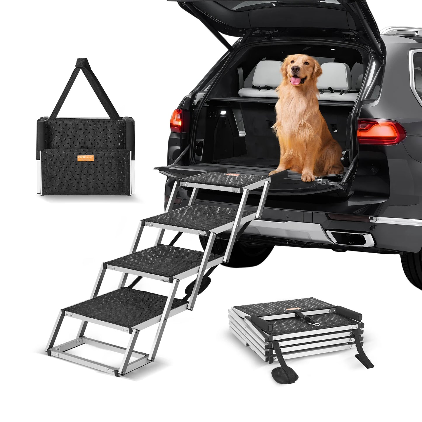 SucceBuy Folding Portable Dog Car Steps For SUVs And Trucks