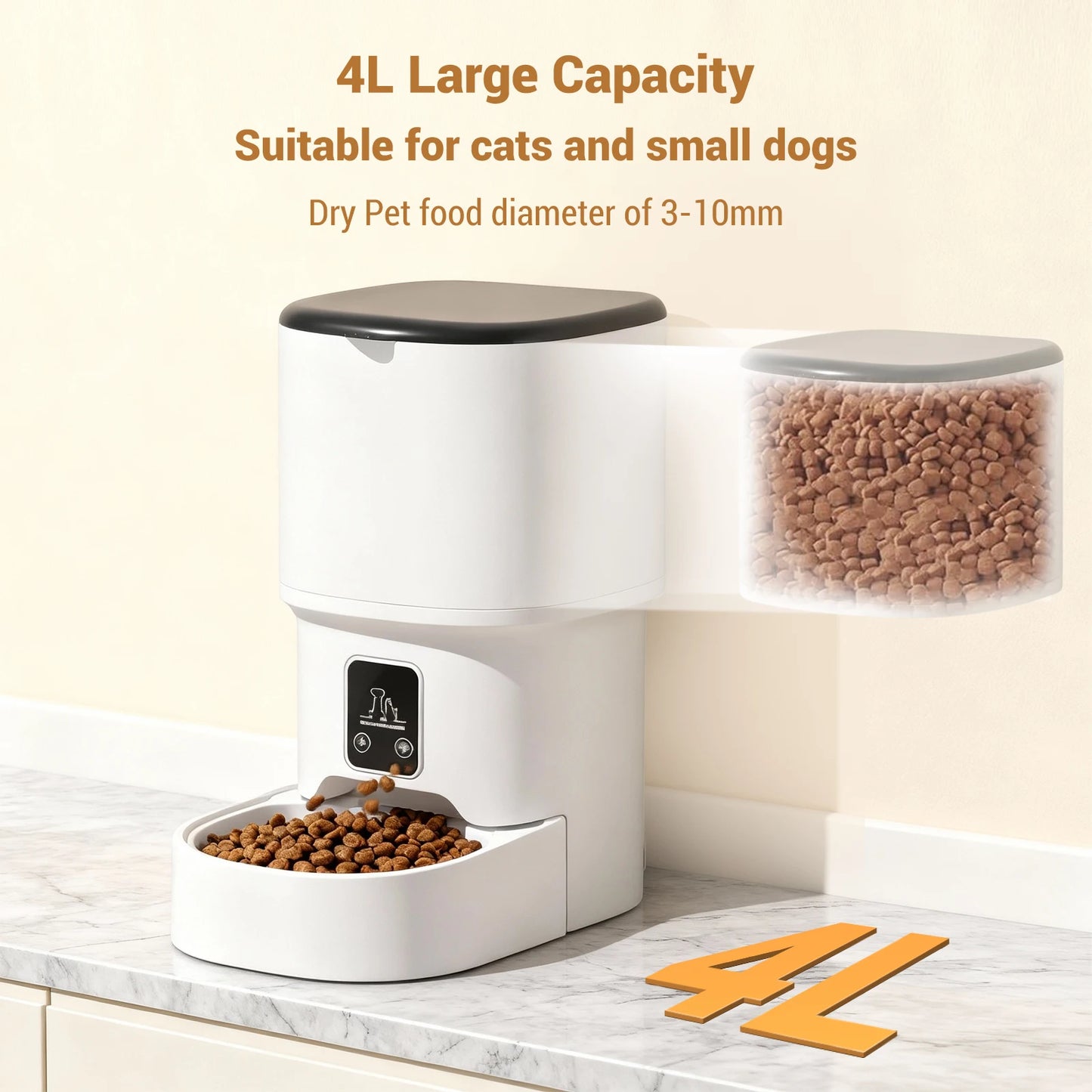 HiMISS Programmable Auto Pet Feeder For Small Dogs And Cats