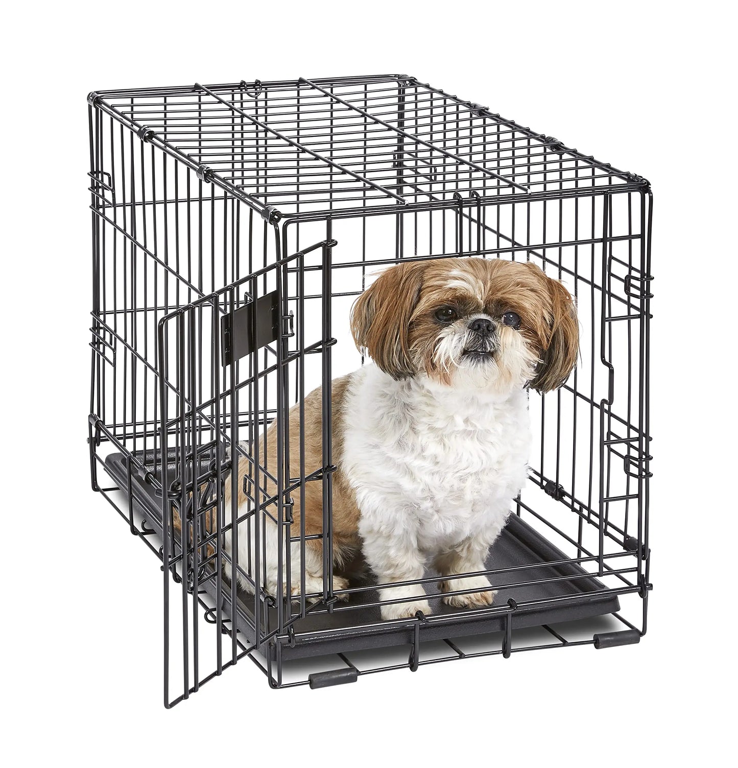 36 Inch Folding Dog Crate With Divider Leak Proof Tray